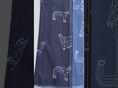 Geprinte 100% katoenen denimstof voor kindje jeans