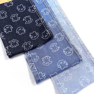 kopen 75% katoen 25% polyester kleine hond dier afdruk denim stof 180cm 9.5oz online manufacture
