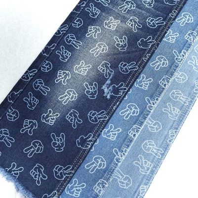kopen Vingerontwerp  Bedrukte Stof Jacquard Niet-elastisch Denim 9.6oz 170-180CM DONKERBLAUW online manufacture
