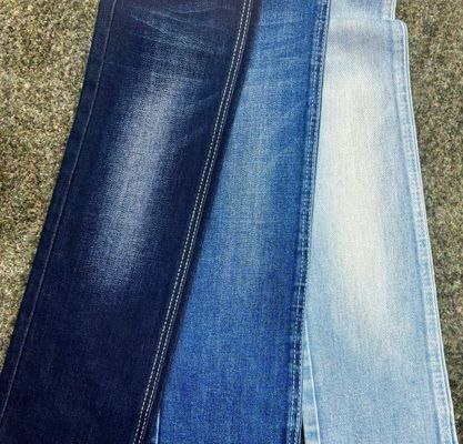 kopen Tri-core katoenen spandex donkerblauwe denim weefsel 11.7 oz online manufacture