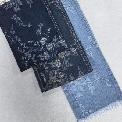 kopen Speciaal Bloemmotief Jacquard Denim Donkerblauw 10.5oz 180 Volle Breedte Voor Dames Jeans Of Jas online vervaardiging