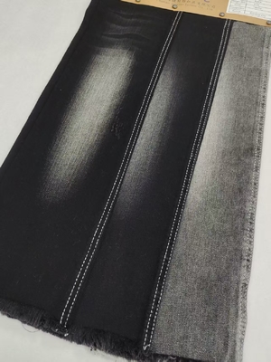 kopen Weak Stretch Dual-Core Siro Yarn Cross Slub  85%Cotton BLACKBLACK 10S Denim Fabric JSD3281A For Jeans Or jacket online manufacture