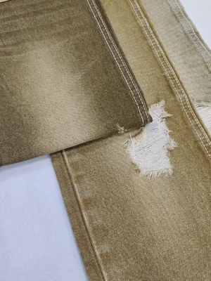 kopen 14oz zwaargewicht licht groen kleur twill stijl denim stof 7 * 6 constructie geweven voor winter jeans online manufacture