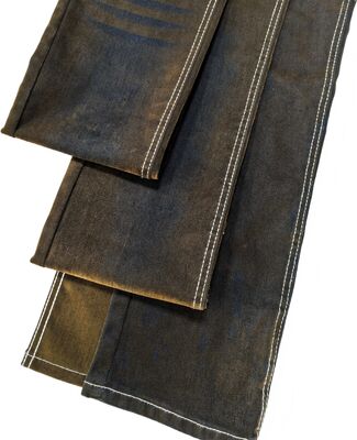 kopen Stretch Dark Brown Flocked Denim Stof 70% Katoen Voor Herfst-Wintercoating Of Jeans online vervaardiging