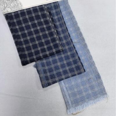kopen Gingham Jacquard donkerblauw gewassen denimstof voor mode jeans 10OZ online vervaardiging