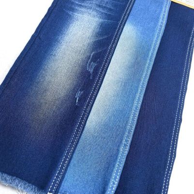 Indigo Blauw Satin Good Stretch Denim Stof Met Gereed Voor Legging Pants