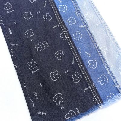 Kinderen jeans jas overhemd bedrukte stof schattig konijn 6oz denim