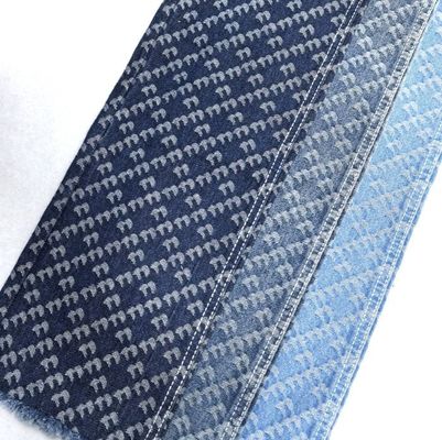 Flower And Strip Design Geprinte Stof Jacquard Niet-elastisch Denim 9.5oz 180cm 70' 71