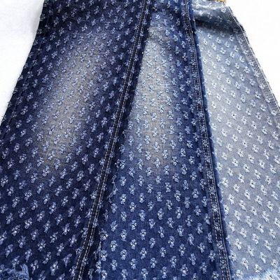 Bloemmotief Gehaakte Jacquard Denim Stof TWILL stijl Niet-Elastische Denim 11.3oz voor dameskleding of jeans