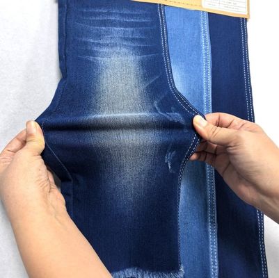 9OZ Stretch Elasticity Indigo Satin Denim Stof Voor Vrouwe Shrinkage Proof