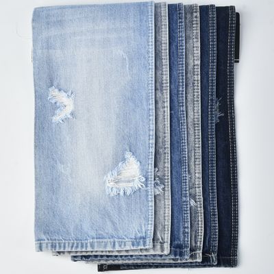 11.9oz Krimpvast Katoen Polyester Spandex Blauwe Stretch Denim Stof