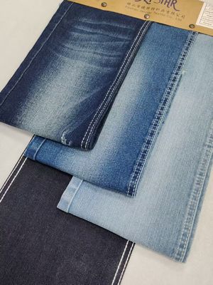 Hoge Stretch Katoen Polyester Rayon DONKER INDIGO Denim Stof 10oz Voor Dames Jeans Broeken